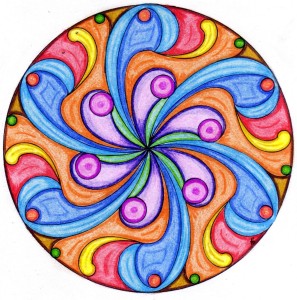 Mandala 3 - Lápices de colores o maderos